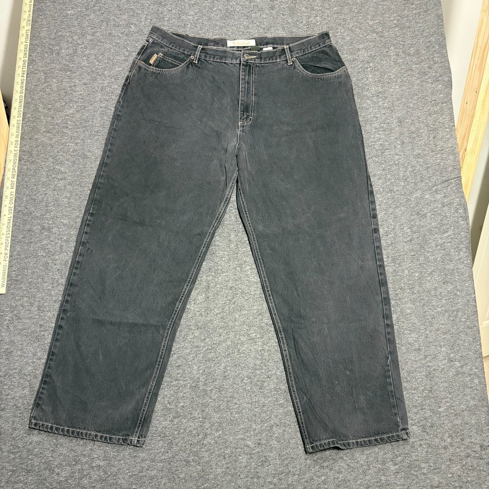 Vintage Timberland Jeans Mens 42 Gray Denim Double Stitch 5-Pockets Straight Leg